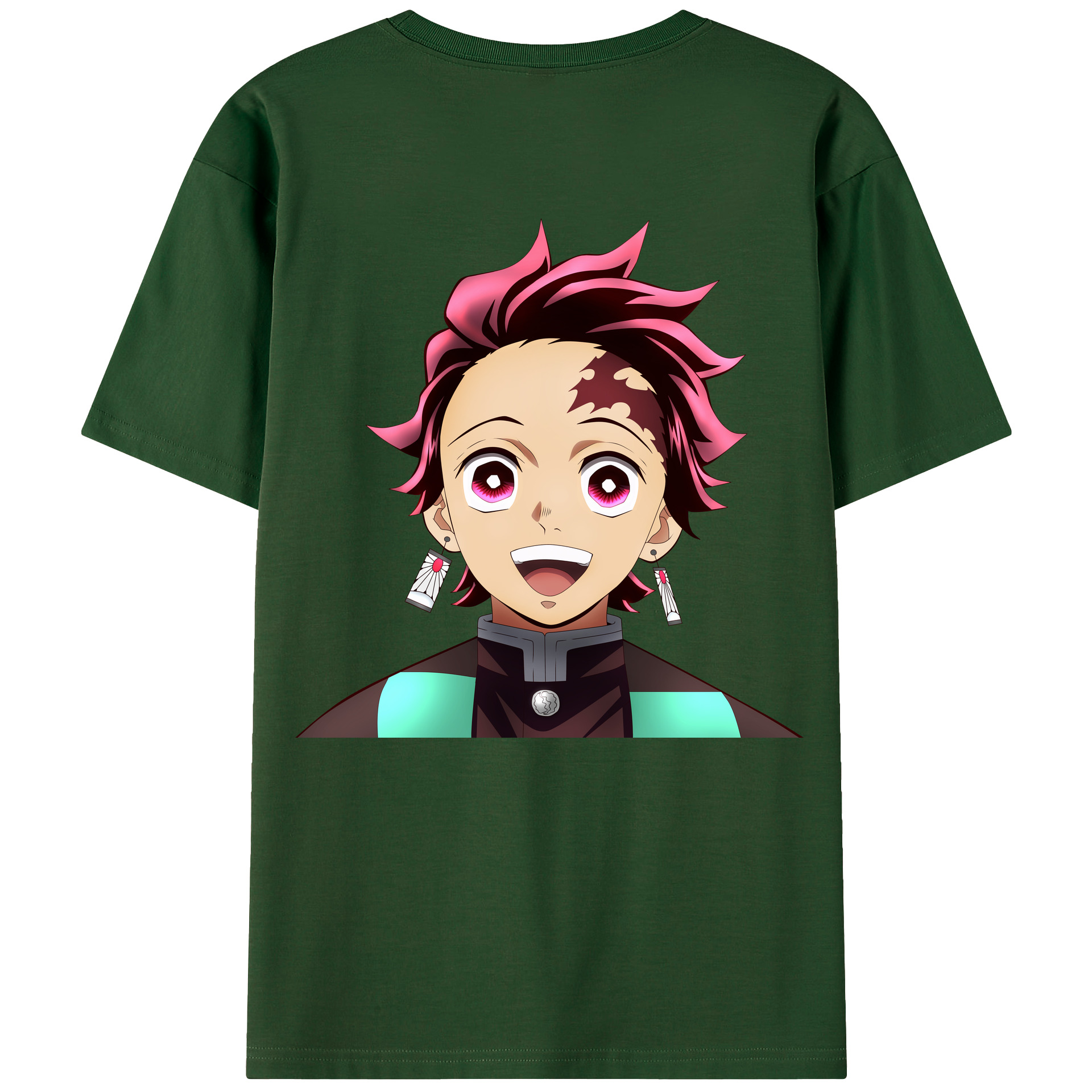 （画像用） 鬼滅の刃 竈門 炭治郎／かまど たんじろう Kamado Tanjirou 綿100％半袖Tシャツ（背面プリント）
